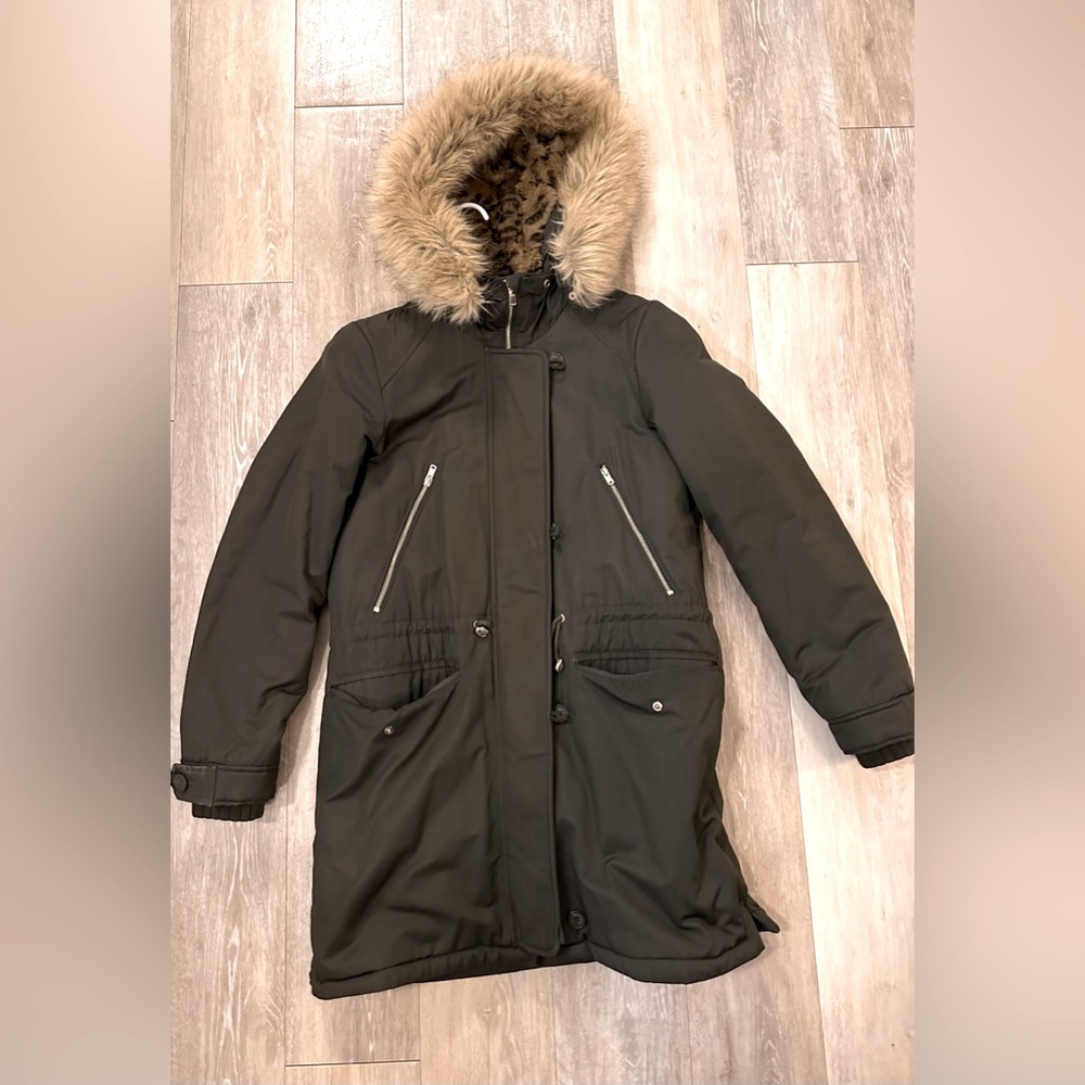 Stylish Zara Parka - Leopard Print Lining - Size S